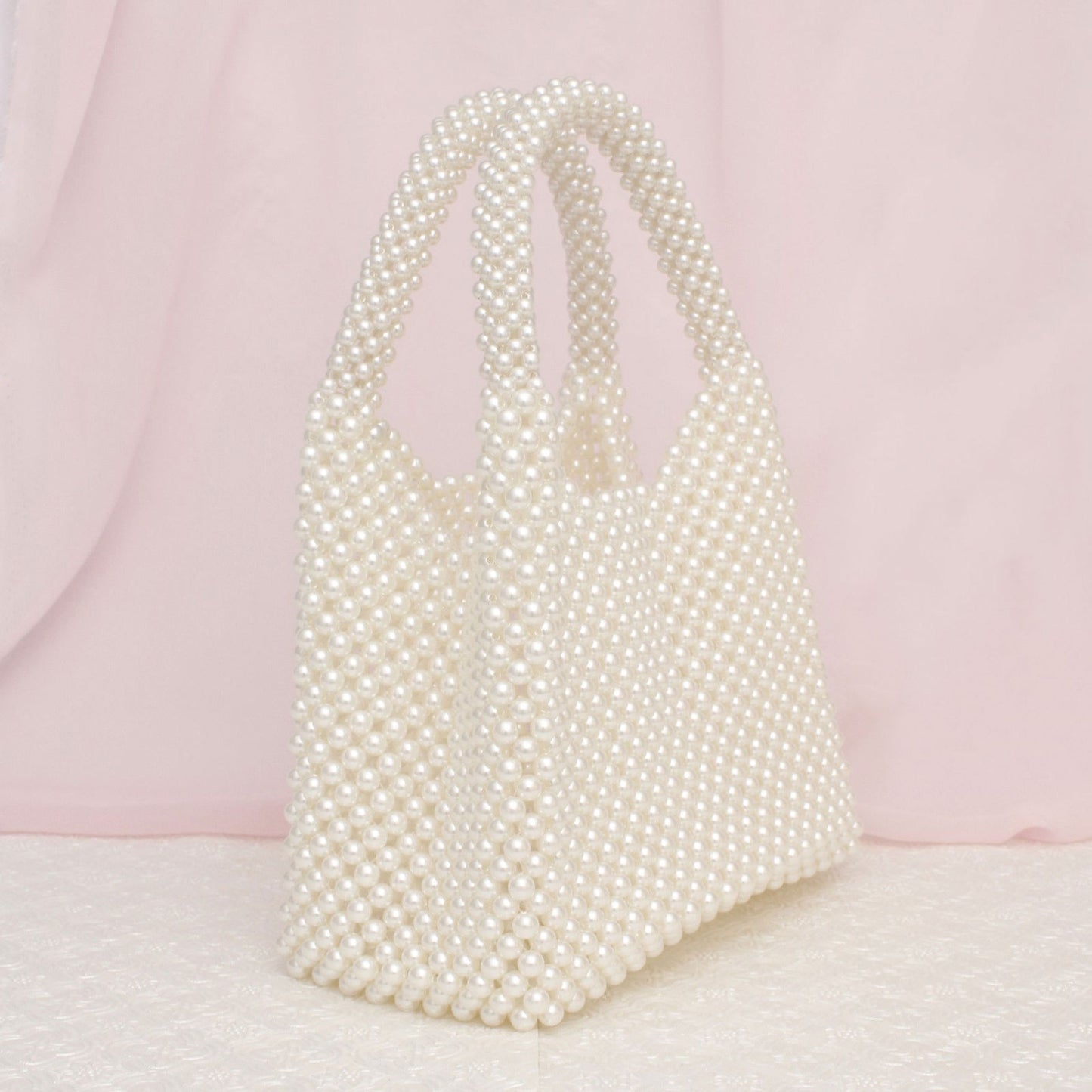 Top Handle Luxe Lady Cream Pearl Hollywood Handbag