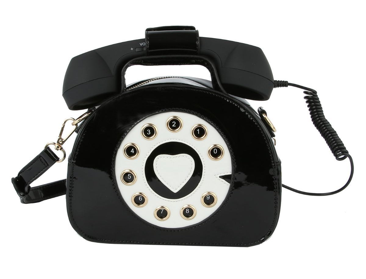 Black Rotary Phone AUX Bag