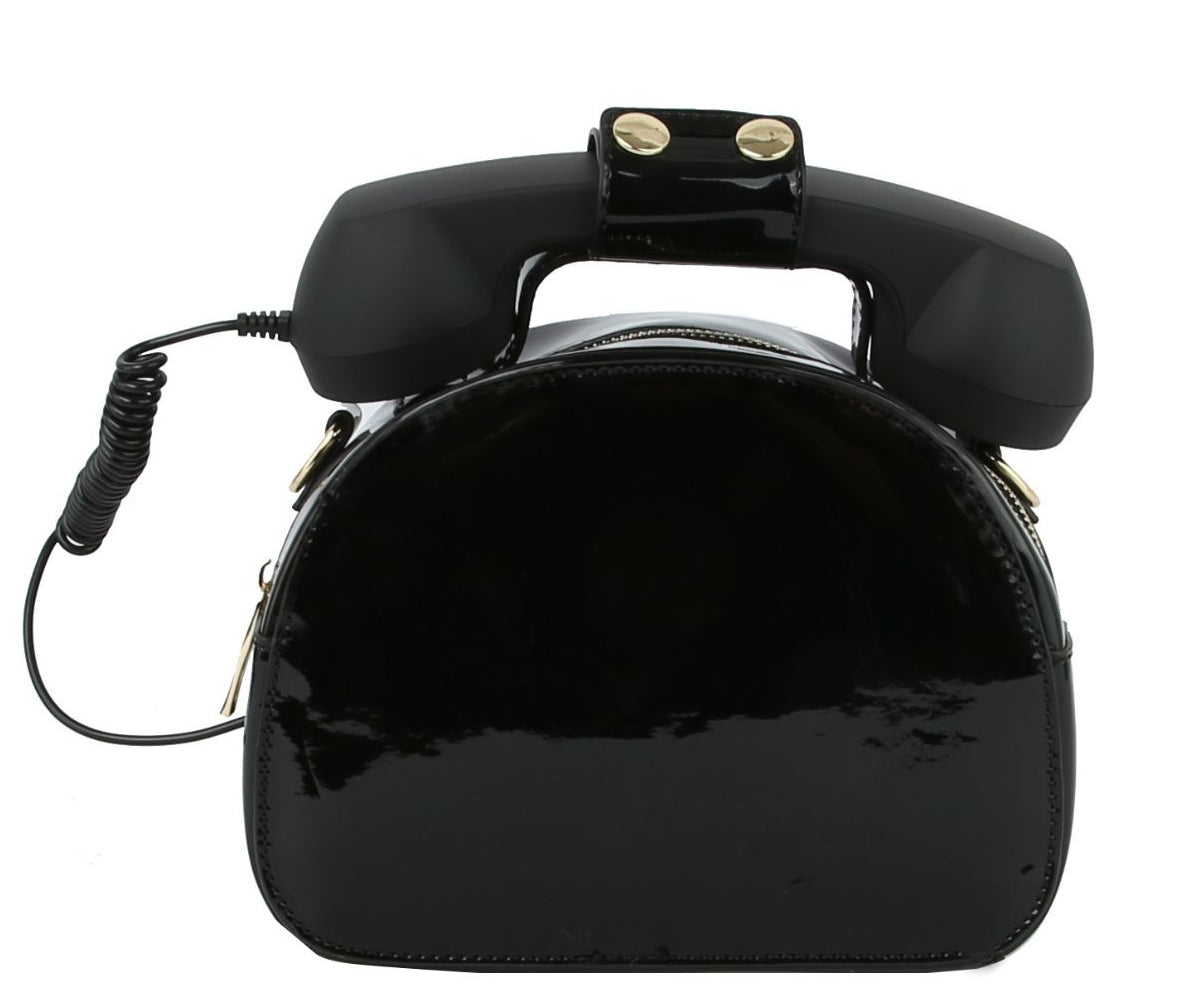 Black Rotary Phone AUX Bag